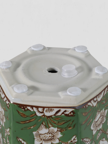 Large Green Chinoiserie Bird Planter