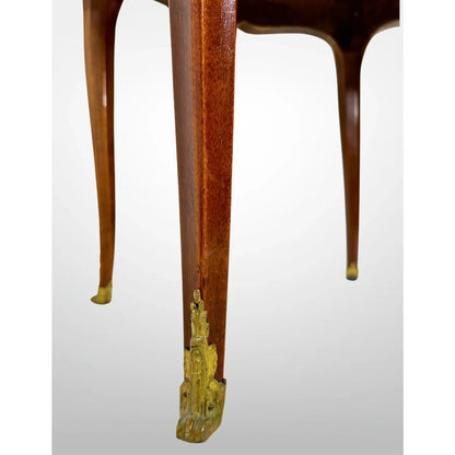 Vintage Fruitwood Louis XV Style Marble Top Coffee Table Ormolu Mounts