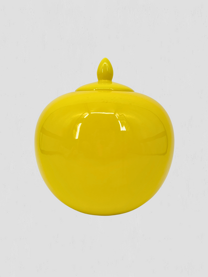 Canary Yellow Decorative Lidded Jar