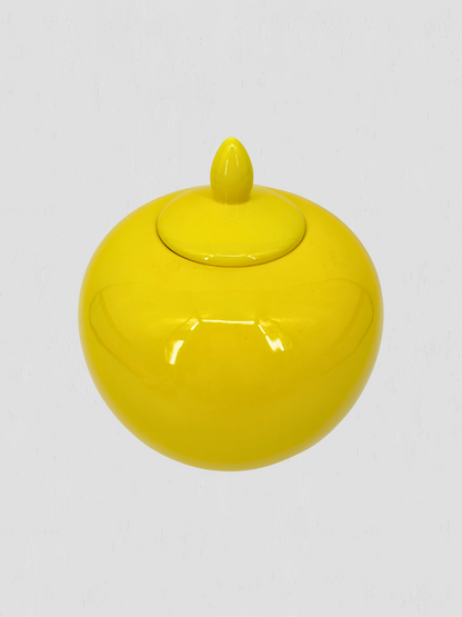Canary Yellow Decorative Lidded Jar